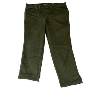 New NWT Torrid Crop Aviator Skinny Stretch Twill Mid-Rise Pants Womens 18 Olive
